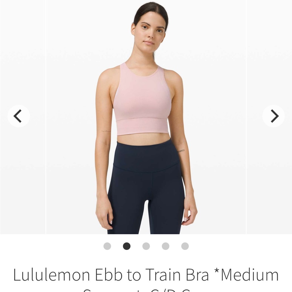 Lululemon Porcelain Pink Ebb to Train Sports Bra, size 8, EUC